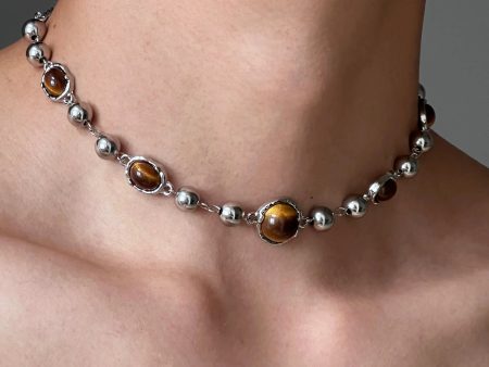 Tiger Eye Beaded Necklace For Cheap