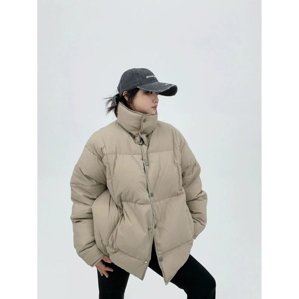 Thick Collar Minimalist Down Jacket Online now