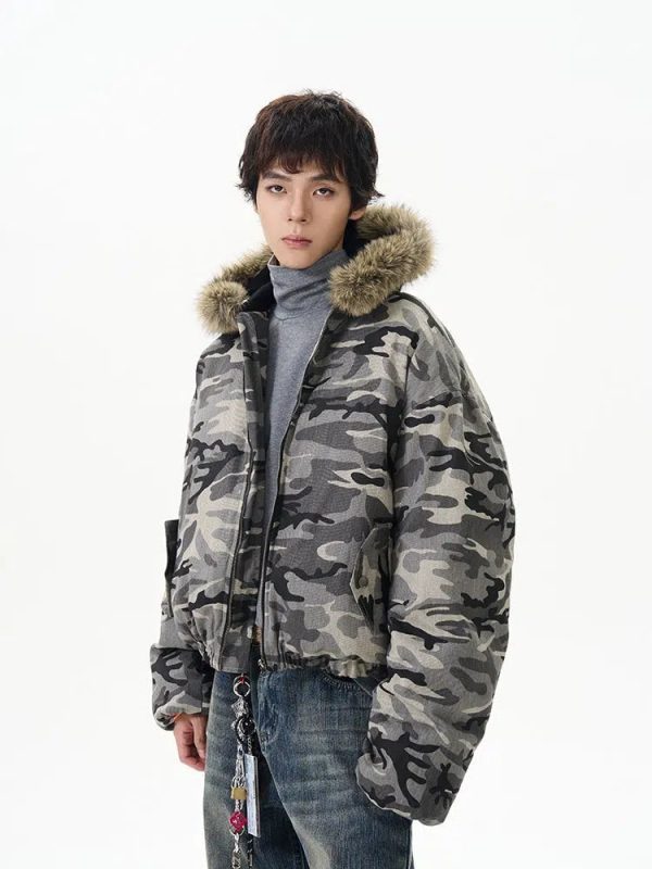 Camouflage Hooded Jacket Cheap