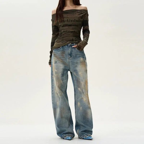 Wide-Leg Straight-leg Jeans Online Hot Sale