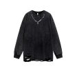 Vintage Chain Detail Distressed Sweatshirt For Discount