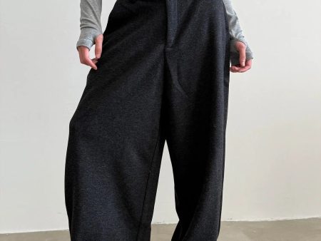 Wide-Leg Wool Blend Relaxed Pants Online