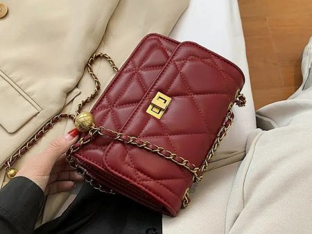 Turn Lock Closure Quilted Crossbody Bag Online Sale