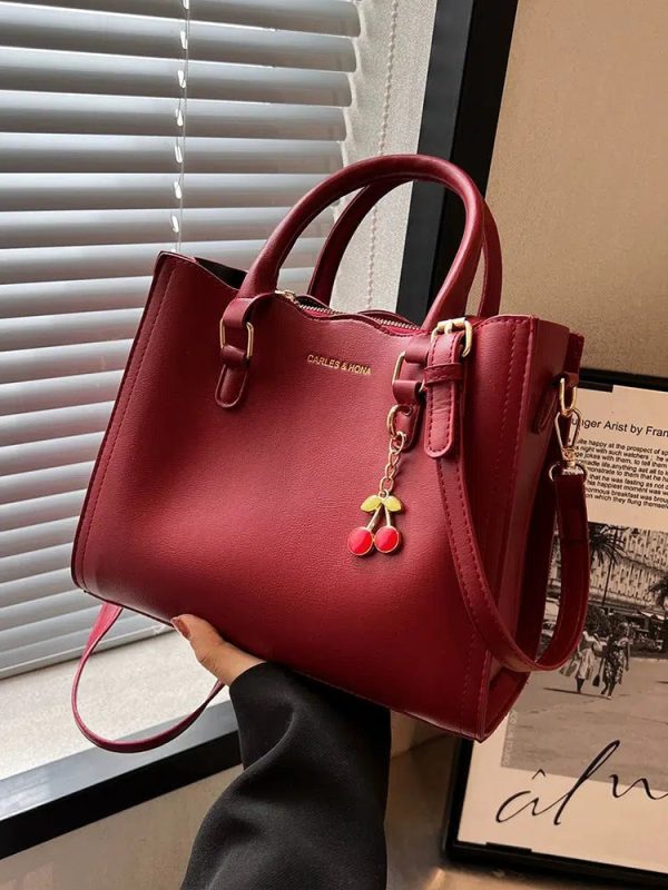 Cherry Pendant Stylish Handbag For Discount