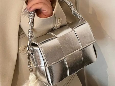 Woven Shiny Leather Crossbody Bag Hot on Sale