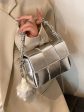 Woven Shiny Leather Crossbody Bag Hot on Sale