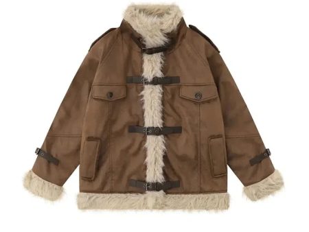 Suede Stand-Collar Cotton Fur Jackets Sale