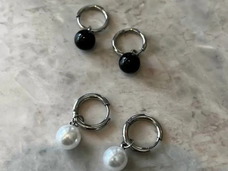 Banded Ball Hoop Earrings For Sale