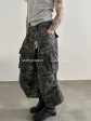 Washed Camouflage Pleated Cargo Pants Online Hot Sale