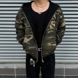 Camo Zip-Up Hooded Jacket Cheap