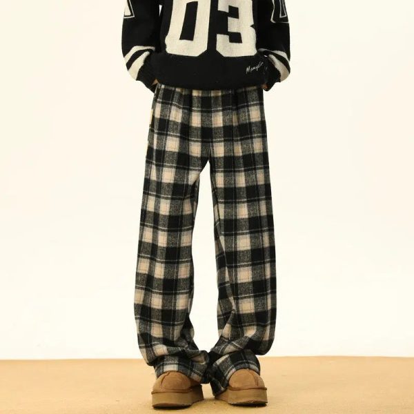 Warm Lining Plaid Casual Pants Hot on Sale