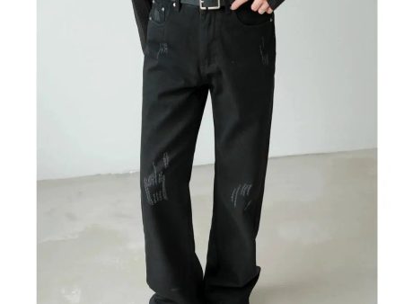 Black Slim-Fit Flared Jeans Online Sale