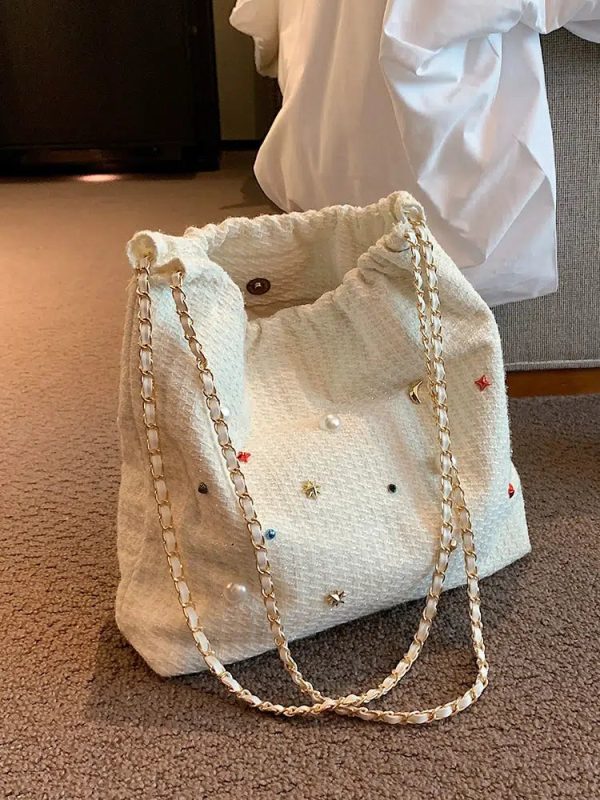 Chain Strap Embellished Tote Bag Sale