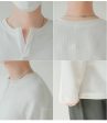 Textured V-neck Long Sleeve T-shirt Online Sale