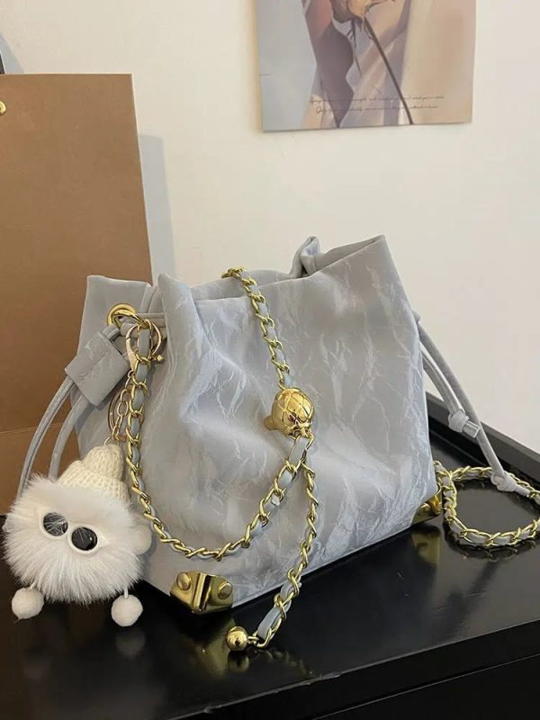 Chain Strap Drawstring Bucket Bag Online