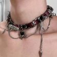 Studded Metal Leather Collar For Sale