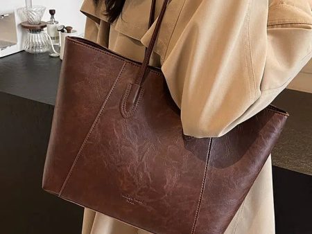 Vintage Large Leather Tote Bag on Sale