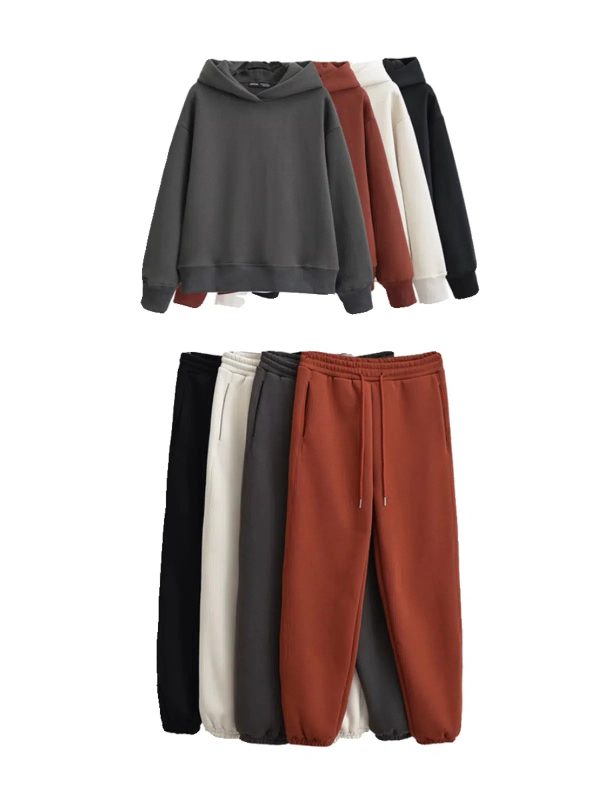 Women-Casual Hoodie and Jogging Pants Set on Sale