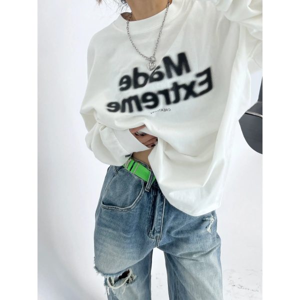 Casual Long Sleeve Oversized Sweatshirt Online Sale