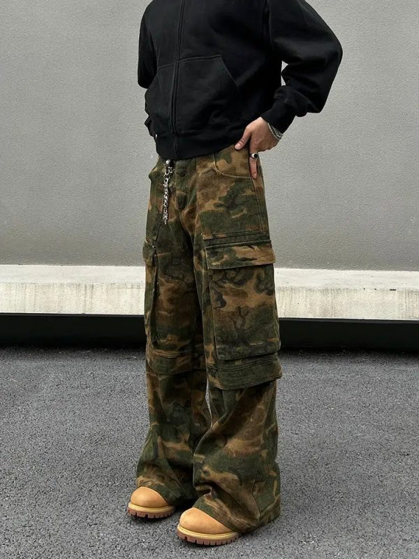 Camouflage Pockets Cargo Pants For Cheap