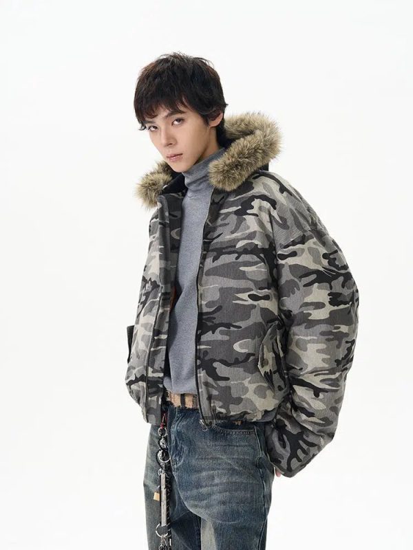 Camouflage Hooded Jacket Cheap