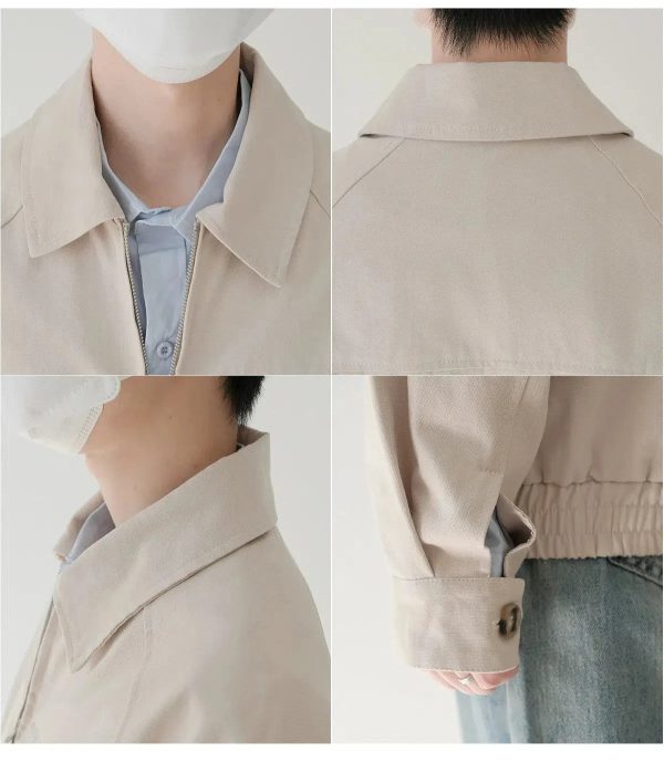 Casual Zip-Up Pocket Jacket For Sale