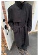 Black Double-breasted Wool Coat Hot on Sale