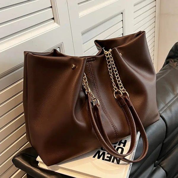 Chain Handles Leather Tote Bag Supply