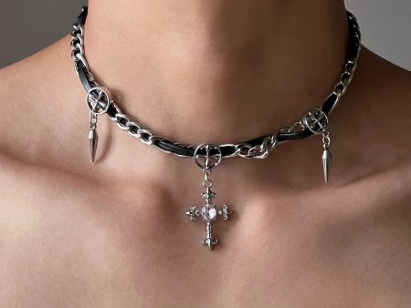 Wrap Gem Cross Clavicle Necklace Online Hot Sale