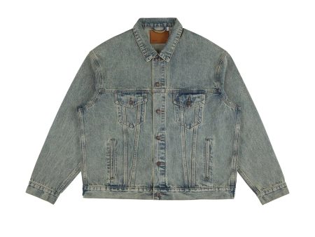 Yellow Mud Washed Classic Denim Jacket Online Hot Sale