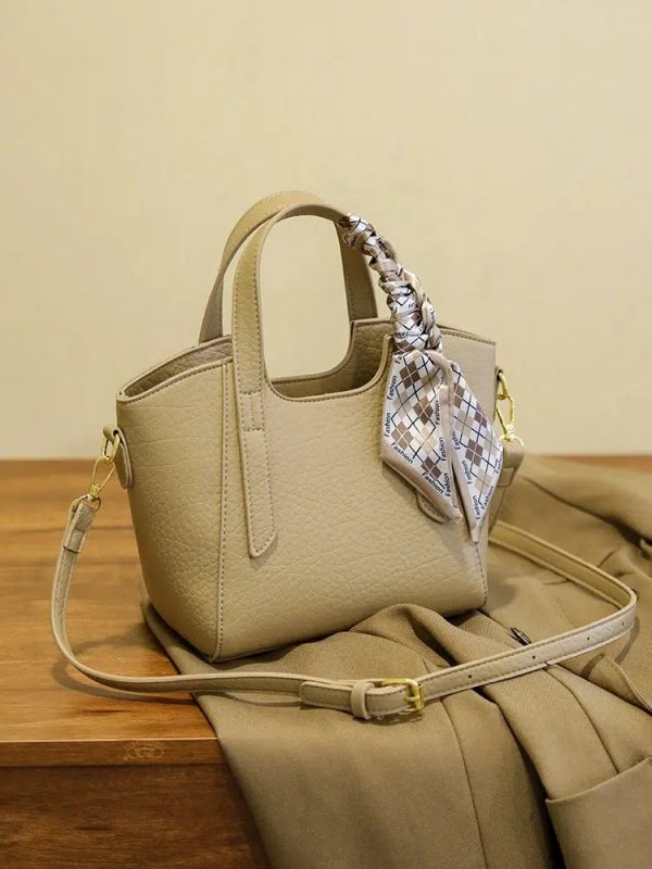 Scarf Accent Elegant Handbag Online Sale