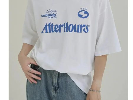 Thin Cotton Letter Printed T-Shirt For Discount