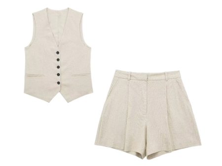 Buttons Vest and Shorts Fashion Suit Hot on Sale