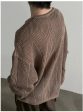 V-Neck Loose Knit Sweater with Hollow Design For Sale