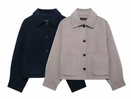 Stylish Button-Front Coat Online Sale