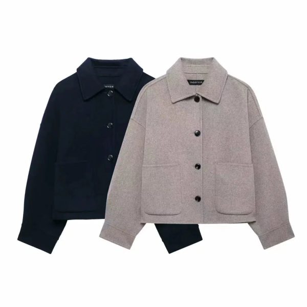 Stylish Button-Front Coat Online Sale