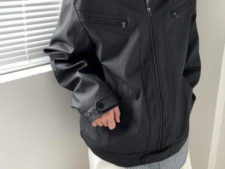 Black Matte Leather Jacket Sale