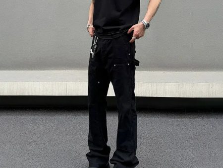 Black Slim-fit Straight Jeans Online Sale