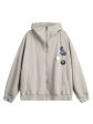 Button Accents Zippered Casual Coat on Sale