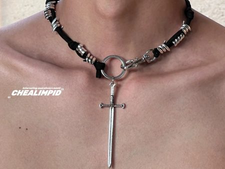 Sword Pendant Choker Necklace Online