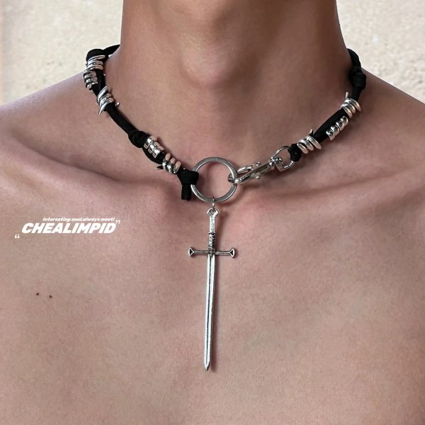 Sword Pendant Choker Necklace Online