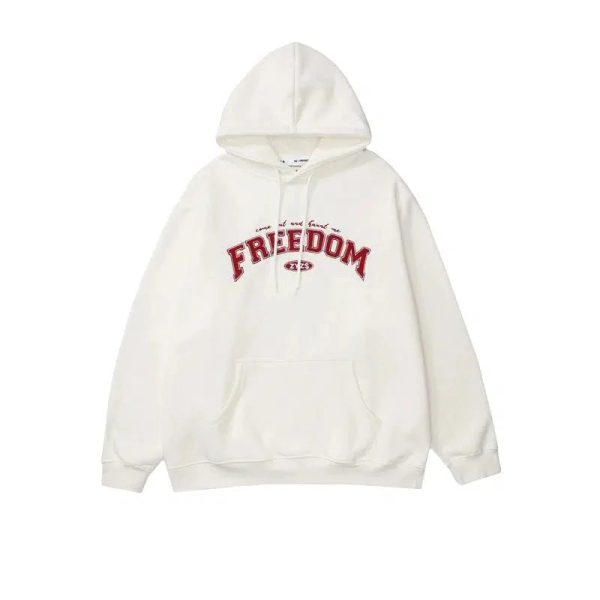 Velvet Text Printed Hooded Sweatshirt Supply