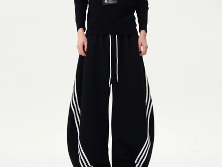 Wide-Leg Striped Casual Pants Online now