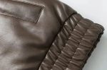 Thickened PU Leather Solid Color Puffer Jacket Online Hot Sale