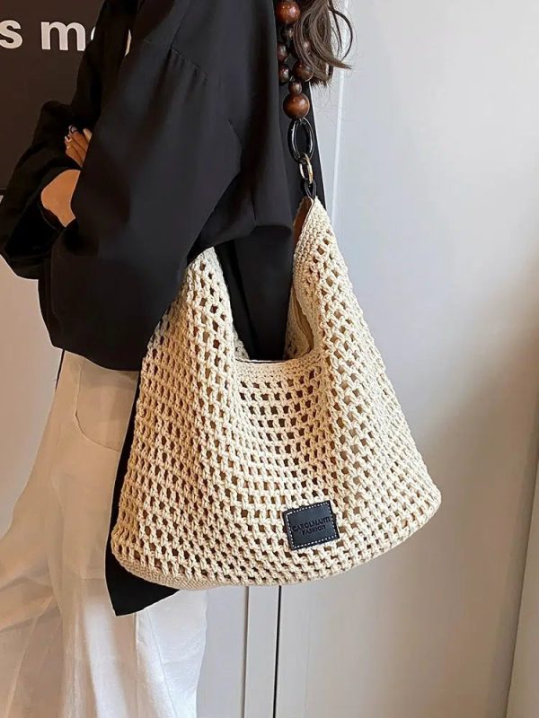 Bead Strap Crochet Shoulder Bag For Discount