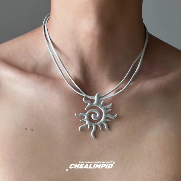 Sunburst Spiral Pendant Necklace Fashion