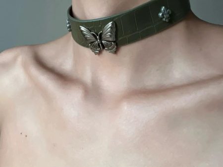 Butterfly Leather Necklace Sale