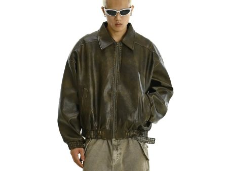 Bomber Style Leather Jacket Online Sale