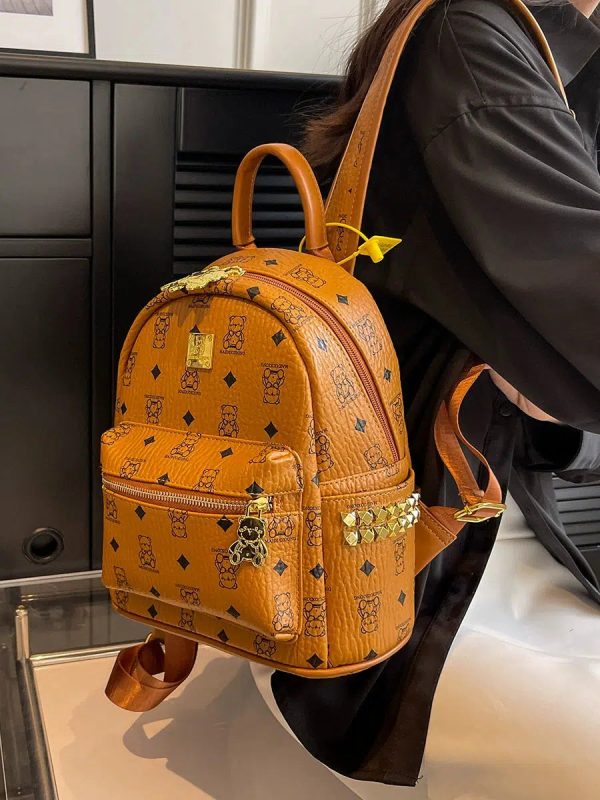 Bear Print Studs Mini Backpack Online