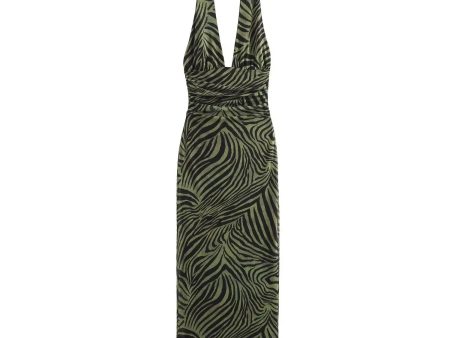 Zebra Print Halter Maxi Sundress Hot on Sale